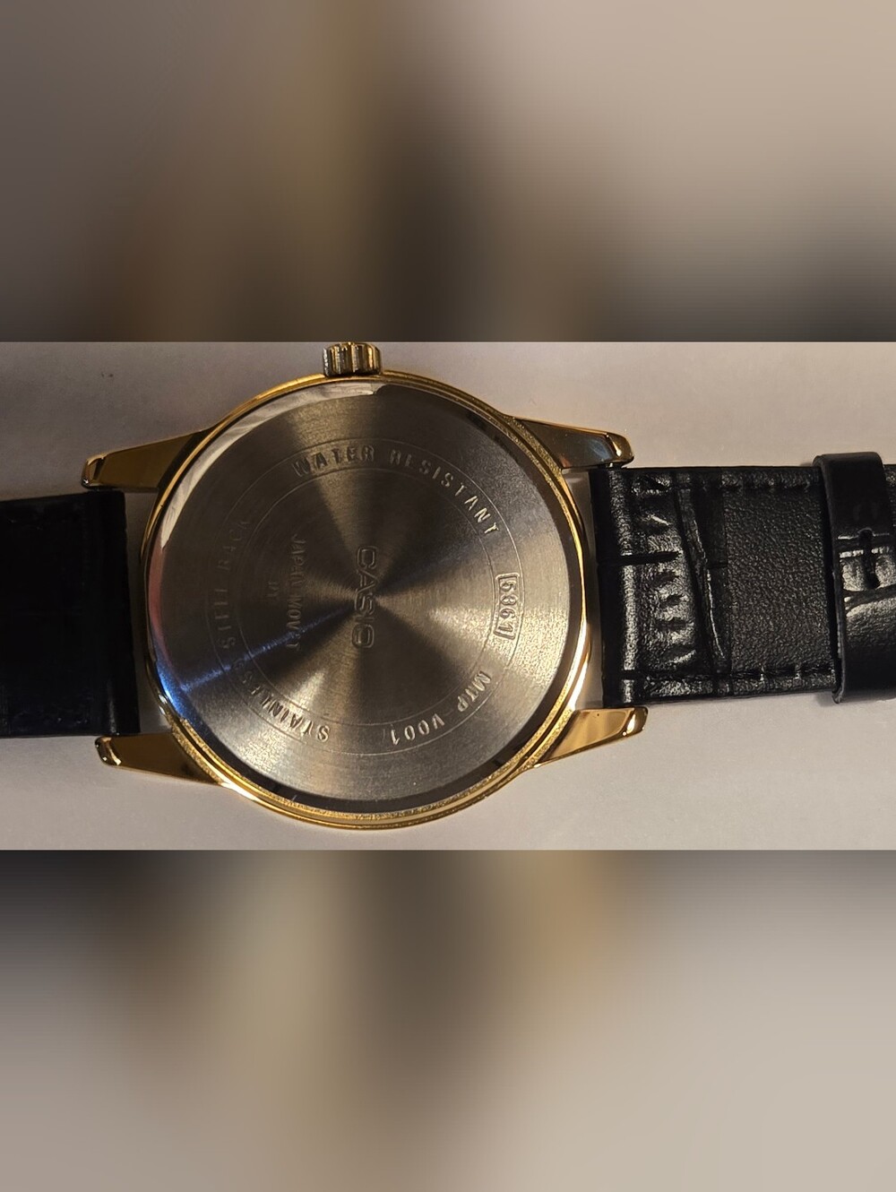 Casio Men's Black Leather Quartz Watch - Picture 7 of 11